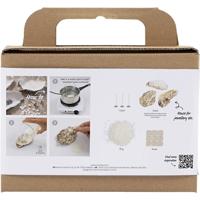 Creativ Company Mini hobbyset kaarsen maken, sojakaarsen in oesterschelpen, off white, 1 doos - thumbnail