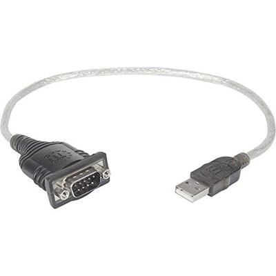 Manhattan USB 1.1 Adapter [1x USB 1.1 stekker A - 1x D-sub stekker 9-polig] 205146 45.00 cm Vergulde steekcontacten