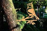 Geluksvogel kuifmees roestbruin staal - thumbnail