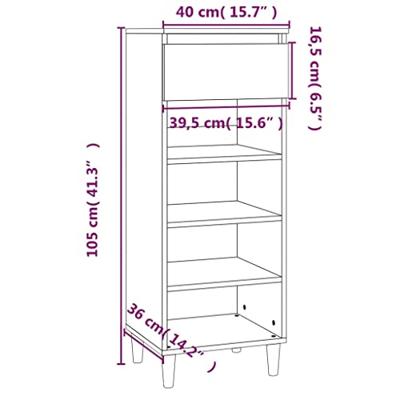 VidaXL Schoenenkast 40x36x105 cm bewerkt hout grijs sonoma VidaXL Schoenenkast 40x36x105 cm bewerkt hout grijs sonoma