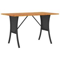 6-delige Loungeset met kussens poly rattan zwart - thumbnail