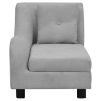 Hondenbank met kussen 83x44x44 cm pluche grijs - thumbnail