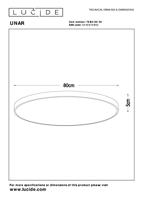 Lucide UNAR - Plafonnière - Ø 80 cm - LED 3 StepDim - 1x80W 2700K - Zwart - thumbnail