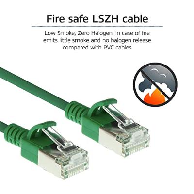 ACT Groene 0,15 meter LSZH U/FTP CAT6A datacenter slimline patchkabel snagless met RJ45 connectoren ACT Groene 0,15 meter LSZH U/FTP CAT6A datacenter slimline patchkabel snagless met RJ45 connectoren