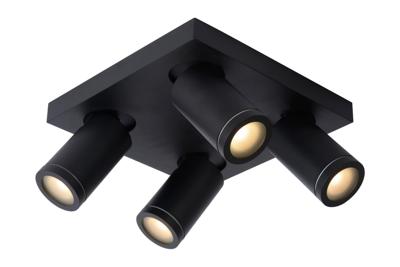 Lucide TAYLOR - Plafondspot Badkamer - LED Dim to warm - GU10 - 4x5W 2200K/3000K - IP44 - Zwart Lucide TAYLOR - Plafondspot Badkamer - LED Dim to warm - GU10 - 4x5W 2200K/3000K - IP44 - Zwart