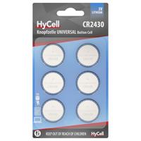 HyCell Lithium knoopcellen CR2430 3V, 6 stuks, lange houdbaarheid, voor rekenmachine, weegschaal, klok, autosleutel, garage-opener, afstandsbediening, licht - thumbnail