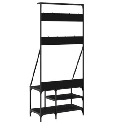VidaXL Kledingrek met schoenenrek 80x40x184 cm zwart