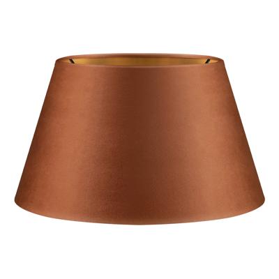 Fluweel - Velvet Lampenkap - Conisch - Bruin + goud - Luxe stijl - ø30 x 17 cm - E27 fitting - voor tafellampen - voor woonkamer en eetkamer
