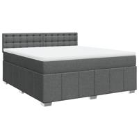 Boxspring met matras stof donkergrijs 200x200 cm - thumbnail
