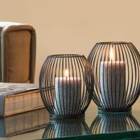 HI 2-delige kaarsenstandaardset zwart - thumbnail