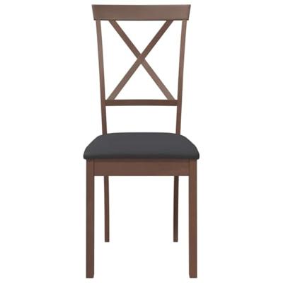 Eetkamerstoelen met kussens 2 st massief hout rubber bruin Eetkamerstoelen met kussens 2 st massief hout rubber bruin