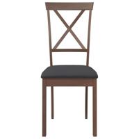 Eetkamerstoelen met kussens 2 st massief hout rubber bruin - thumbnail
