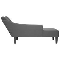Chaise longue met rechterarmleuning stof donkergrijs - thumbnail