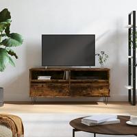 Tv-meubel 100x34,5x44,5 cm bewerkt hout gerookt eikenkleurig - thumbnail