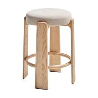 Kave Home Granite barkruk H65 zonder rugleuning chenille Beige/naturel - thumbnail