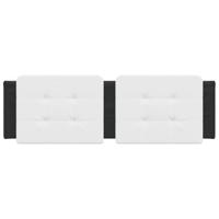 Hoofdbordkussen 160 cm kunstleer wit en zwart - thumbnail