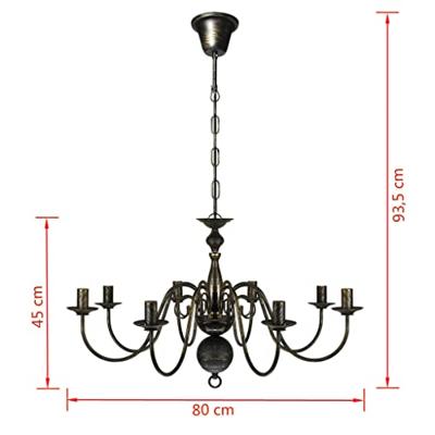 VidaXL Kroonluchter zwart metaal 8 x e14 lampen VidaXL Kroonluchter zwart metaal 8 x e14 lampen