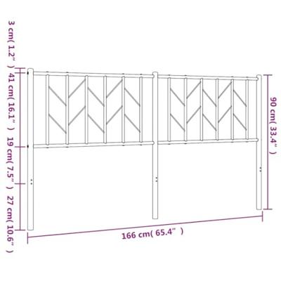 Hoofdbord 160 cm metaal wit