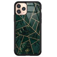 iPhone 11 Pro glazen hardcase - Abstract groen - thumbnail