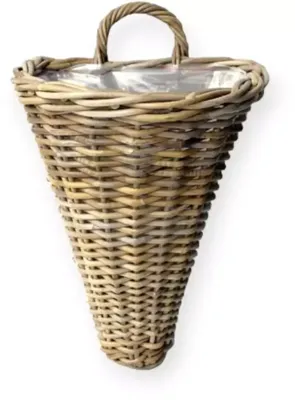 Plantenmand Wandhanger Rotan Grijs 37cm