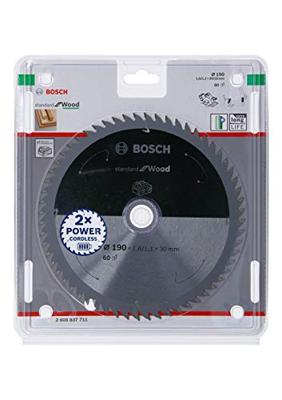 Bosch Accessories Bosch Power Tools 2608837711 Hardmetaal-cirkelzaagblad 190 x 30 mm Aantal tanden: 60 1 stuk(s) - thumbnail