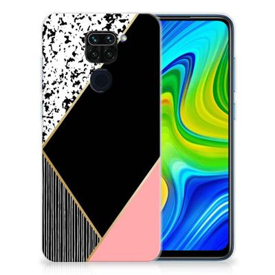 Xiaomi Redmi Note9 | TPU Hoesje | Zwart Roze Vormen