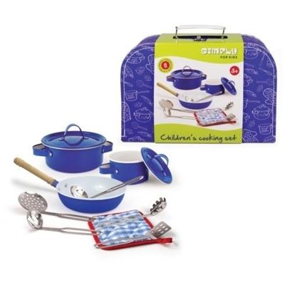 Simply for Kids Metalen Kookset in Koffer Blauw 11-delig