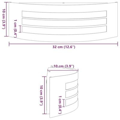 VidaXL Buiten wandlamp 2 pcs zwart 32 x 10 x 10 cm