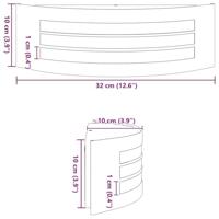 Buitenwandlampen 2 pcs Zwart 32 x 10 x 10 cm Roestvrij staal - thumbnail