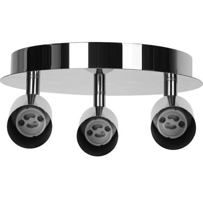 Stijlvolle LED Plafondspot Rond 3-lichts GU10 Mat Zilver Aluminium