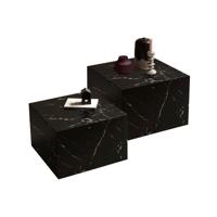 Salontafel set Esma Zwart Vierkant - thumbnail