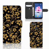 Huawei P Smart Hoesje Gouden Bloemen - thumbnail