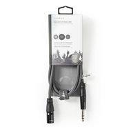 Nedis Gebalanceerde Audiokabel | XLR 3-Pins Male naar 6,35 mm Male | 1.5 m | 1 stuks - COTH15100GY15 COTH15100GY15 - thumbnail