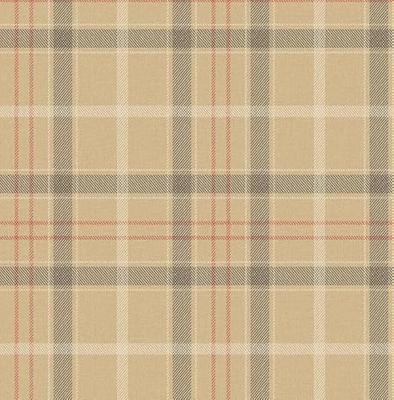 Dutch Wallcoverings Sauvage Ruit - Beige/Rood