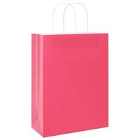 VidaXL Papieren zakken 50 st met hengsels 26x12x35 cm roze - thumbnail