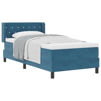 Boxspring Bed met Matras Donkerblauw 100x200 cm Fluweel