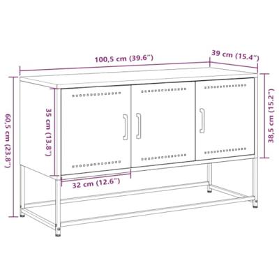 Tv-meubel 100,5x39x60,5 cm staal roze