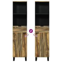 Badkamerkast met plank Bruin 38 x 33 x 160 cm Massief mangohout - thumbnail