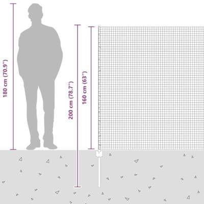 VidaXL Hek met paal groen 1,6 x 10 m staal en pvc