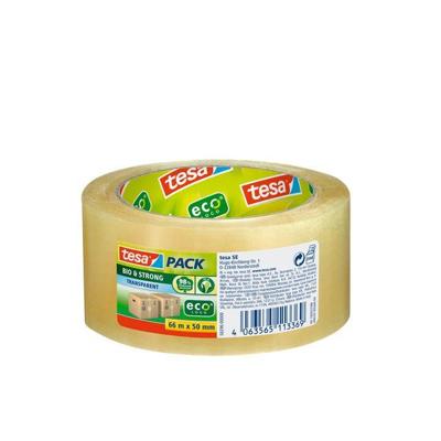 Verpakkingstape tesapack bio 66mx50mm transparant | 6 stuks Verpakkingstape tesapack bio 66mx50mm transparant | 6 stuks
