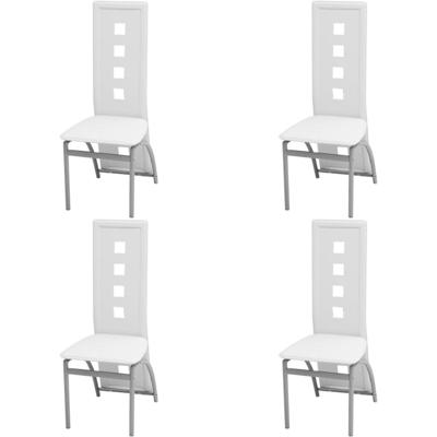 Eetkamerstoelen 4 st kunstleer wit Eetkamerstoelen 4 st kunstleer wit