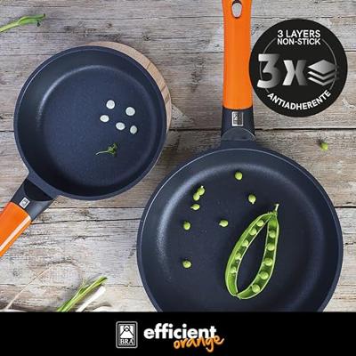 Pan BRA A281224 Ø 24 cm TEFLON Zwart Oranje Aluminium Gehard aluminium Ø 24 cm