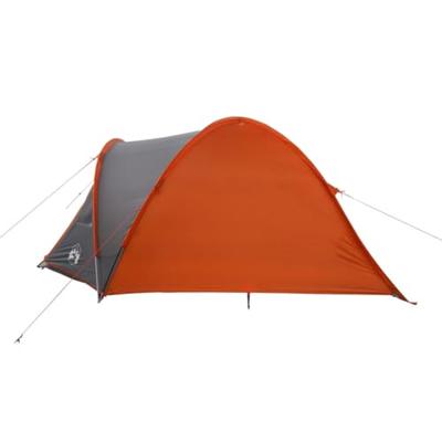 Tent 4-persoons 300x250x132 cm 185T taft grijs en oranje