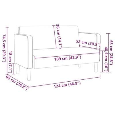 Loveseat bank 109 cm corduroy stof lichtgroen grijs