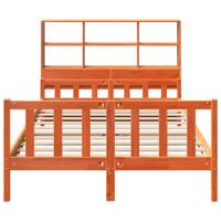 Bed met boekenkast zonder matras hout wasbruin 160x200 cm - thumbnail
