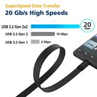 Akasa AK-CBUB60-10BK USB 3.2 Gen 2x2 20Gbps 46W USB Type-C 1m - thumbnail