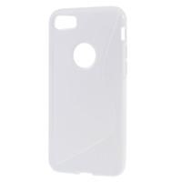 Shop4 - iPhone SE (2020) Hoesje - Zachte Back Case S Shape Wit - thumbnail