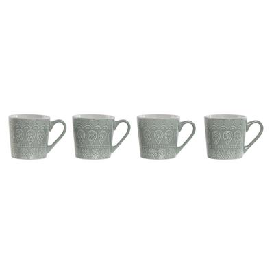 Set van 4 mokken Home ESPRIT Groen Keramiek 360 ml 9,5 x 13 x 9,2 cm Mandala Set van 4 mokken Home ESPRIT Groen Keramiek 360 ml 9,5 x 13 x 9,2 cm Mandala