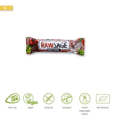 Lifefood Lifefood Rawsage Original Hartige Snackreep Bio (25g)