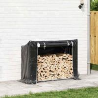 Haardhoutrek met regenhoes 151x60,5x110,5 cm staal - thumbnail